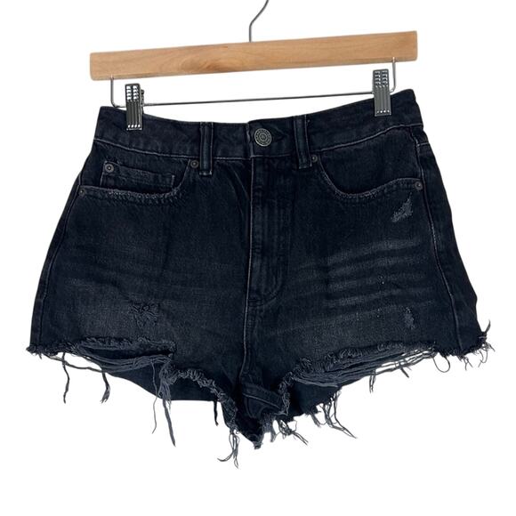 Garage Denim Shorts Juniors 3 Black Distressed Cutoff Daisy Dukes Grunge Punk - Picture 1 of 6